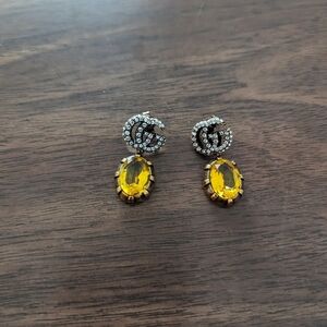 Gucci Yellow Crystal Earrings